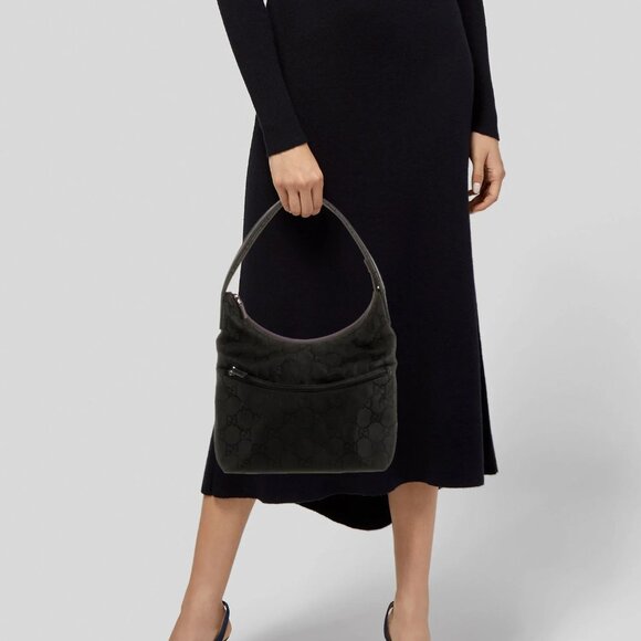 Gucci Handbags - Gucci brown canvas logo hobo bag